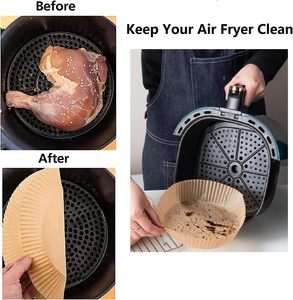 Papel Antiadherente Desechable para Freidora de Aire, Revestimiento de Papel de Pergamino Resistente al Aceite y al Agua para Freidora de Aire - Product Image 4