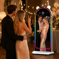 Photomaton numérique instantané 2026 avec écran tactile, miroir magique pour selfies, idéal pour mariages, avec logiciel et caméra web