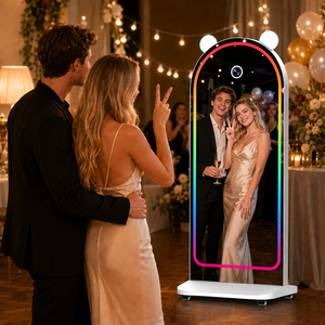 <span class=keywords><strong>Photomaton</strong></span> <span class=keywords><strong>numérique</strong></span> instantané 2026 avec écran tactile, miroir magique pour selfies, idéal pour mariages, avec logiciel et caméra web - Product Image 1