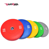 YC Hot Selling Custom Logo Color Rubber Bumper Plates Tahan Lama untuk Latihan Kekuatan Angkat Beban 5-20KG