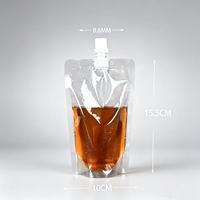 Pochettes Bec Verseur Transparente, Debout, pour Boissons Liquides, Lait, Jus de Fruits: 50ml, 100ml, 150ml, 200ml, 250ml, 380ml, 500ml