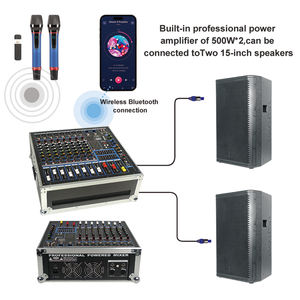 Bàn trộn âm thanh 8 kênh với hộp đựng, hệ thống âm thanh chuyên nghiệp, điều khiển âm thanh, bàn trộn âm thanh <span class=keywords><strong>karaoke</strong></span>, amply trộn âm - Product Image 6