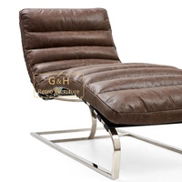 Chaise pliante en cuir véritable, siège rétro