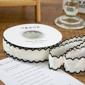 ริบบิ้นผ้าลายก้างปลาขนาด 2.5 ซม. ขอบหยัก สำหรับงาน DIY ทำโบว์ติดผม เครื่องประดับเสื้อผ้า ทำกิ๊บติดผมด้วยมือ - Product Image 6