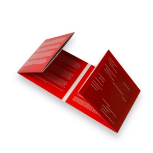 Solid Red Printed 8 Panel Fold-out Cardboard CD Wallet With Insert For Music Album Disc Packaging - Product Image 3