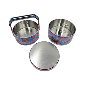 Sang trọng cổ điển phong cách ăn trưa Hộp Vòng xử lý <span class=keywords><strong>tin</strong></span> Stackable 2/<span class=keywords><strong>3</strong></span>/4 lớp Quà Tặng <span class=keywords><strong>tin</strong></span> với xử lý - Product Image 3