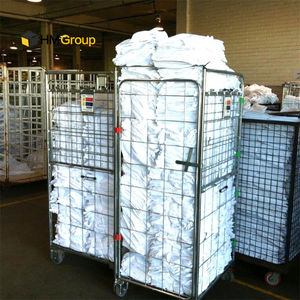 वेयरहाउस ट्रांसपोर्ट रीसाइक्लिंग तार फ्रेम धातु रोलिंग लांड्री कार्ट के साथ - Product Image 4