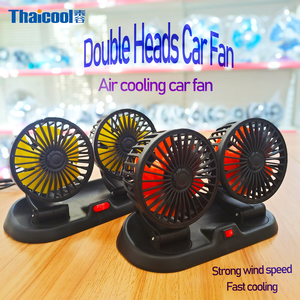 Phổ Tự Động 5V USB Xe Bảng Điều Khiển <span class=keywords><strong>Fan</strong></span> 12V 24V Xe Tải <span class=keywords><strong>Fan</strong></span> Đôi Đầu Làm Mát Quạt Xe - Product Image 4