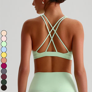 Vente en gros de sous-vêtements de fitness pour femmes, <span class=keywords><strong>soutien</strong></span>-<span class=keywords><strong>gorge</strong></span> de yoga croisé dans le dos, hauts d'athlétisme, camisoles, soutiens-<span class=keywords><strong>gorge</strong></span> de <span class=keywords><strong>sport</strong></span> à fort impact et à séchage rapide pour femmes - Product Image 1