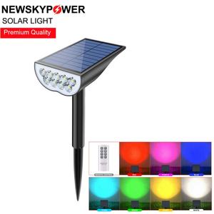 <span class=keywords><strong>Spot</strong></span> solaire réglable de 9LED RVB de charge de couleur de paysage IP65 imperméable <span class=keywords><strong>extérieur</strong></span> <span class=keywords><strong>avec</strong></span> la <span class=keywords><strong>télécommande</strong></span> pour le jardin de piquet de cour - Product Image 1