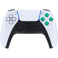 Manette de jeu métallique verte pour PS5, boutons d'action ABXY, pièces de rechange pour manette de jeu PS5, contrôleur sans fil Dualsense
