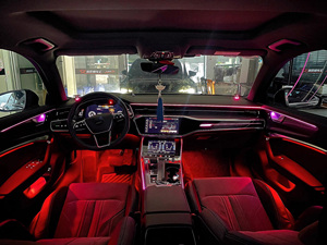 Lumière active SJC Car 64 couleurs pour <span class=keywords><strong>Audi</strong></span> A6L C8 2019-2024, éclairage LED intérieur, symphonie arc-en-ciel, éclairage d'ambiance A6, accessoires décoratifs - Product Image 2