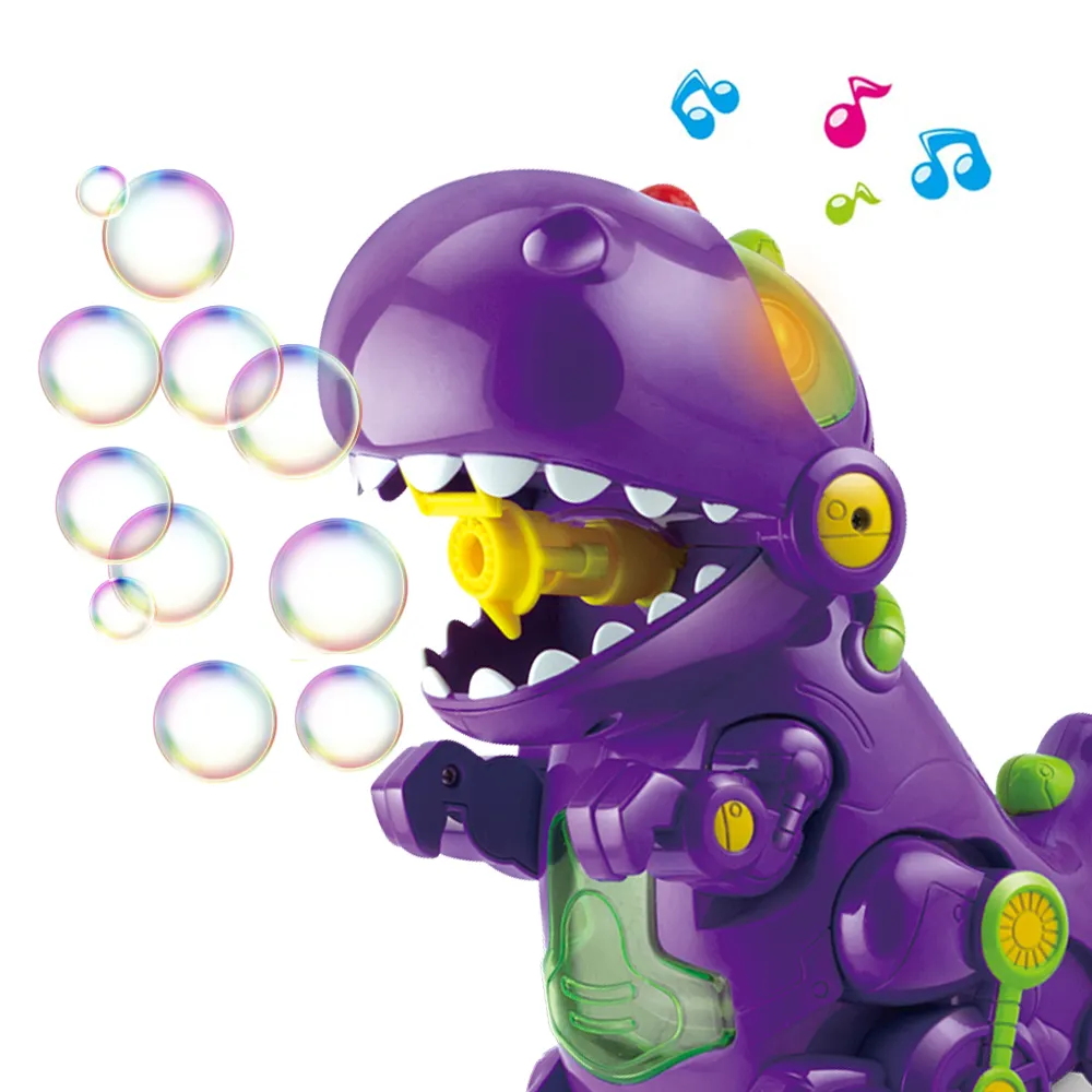 Bubble Fun Bump & Go Dinosaurus, Mainan Pembuat Gelembung dengan Aksi dan Cahaya & Suara untuk Mesin Pesta Ulang Tahun Keluarga Anak-anak