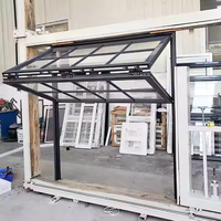 Ventanas de vidrio plegables de aluminio con rejilla enrollable vertical americana moderna para tienda, cafetería, Bar, Hotel, Villa, concepto de diseño gráfico