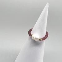 Handgemachte benutzer definierte farbige Opal Perle elastischen Ring Mädchen natürliche Perle Glas Kristall ringe für Frauen