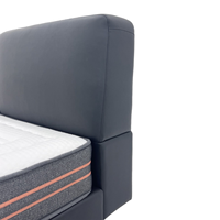 Lit capitonné moderne noir avec tête de lit fendue - Taille et couleur personnalisables