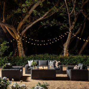 Conjunto de Muebles de Jardín de Mimbre con Mesa para Fogatas, Resistente al Agua, para Patio, Terraza o Jardín - Product Image 3