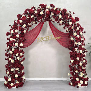 Arco de boda de flores blancas de mezcla roja elegante de lujo 2025 hecho de seda artificial para decoración de fondo de fiesta - Product Image 3