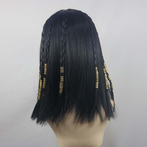 <span class=keywords><strong>Disfraz</strong></span> <span class=keywords><strong>de</strong></span> Halloween para Mujer, Accesorios <span class=keywords><strong>de</strong></span> <span class=keywords><strong>Cleopatra</strong></span> Egipcia, Peluca Negra Corta y Lisa, TRAD-011 - Product Image 6