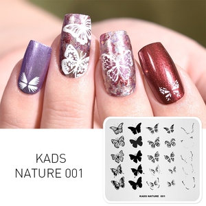 Plaque de tamponnage pour ongles KADS Nature Forest en acier inoxydable, 49 motifs, modèle pour nail art, outil de manucure professionnel, vente en gros - Product Image 1