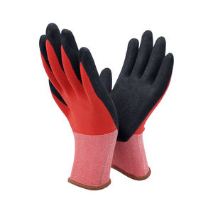 Gants de travail antidérapants secs et humides avec logo personnalisé rouge et noir, paume en caoutchouc, gants de sécurité pour homme et femme, mécanicien, construction - Product Image 1