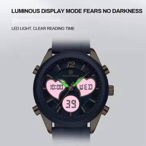 <span class=keywords><strong>Montre</strong></span>-<span class=keywords><strong>bracelet</strong></span> NAVIFORCE pour <span class=keywords><strong>femme</strong></span> avec <span class=keywords><strong>bracelet</strong></span> élégant en silicone, nouveau <span class=keywords><strong>double</strong></span> affichage de l'heure, étanche, style professionnel, <span class=keywords><strong>bracelet</strong></span> ovale 5045 - Product Image 2