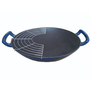14 18 pouces <span class=keywords><strong>Poeles</strong></span>-casserol Chinois Grand 50cm 14 ''Restaurant Fonte Pré-Saison La Cuisson Au Wok Pan Avec Couvercle - Product Image 4