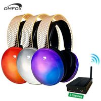 Casque sans fil OMFox OEM Glow Head-band pour sport, Silent Disco, 2.4G RF LED, rechargeable, Qualcomm APT-X ENC, IPX3, BT 5.5, 505M