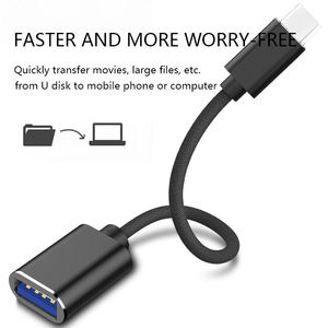 <span class=keywords><strong>OTG</strong></span> адаптер кабель USB <span class=keywords><strong>C</strong></span> Мужской USB <span class=keywords><strong>3</strong></span>,0 Женский Чистый медный нейлон оплетка совместимый MacBook Pro для Samsung смартфон принтер - Product Image 3