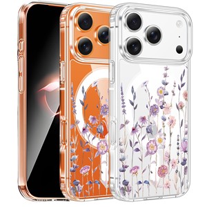 เคสโทรศัพท์ใสพิมพ์ลายดอกไม้ UV คุณภาพสูง Senyork พร้อมแม่เหล็ก สำหรับ iPhone 17 pro max 16 15 14 13 12pro - Product Image 1