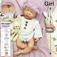 Poupée Reborn Bébé Fille 17 pouces en Silicone Souple Intégral, Bouche Ouverte, Peinte à la Main, Souvenir Commémoratif Apaisant pour la Solitude, Vente en Gros
