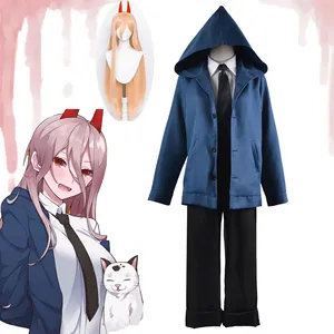 Disfraz de motosierra Mitaka Asa para mujer, traje de Cosplay, camisa, corbata, peluca corta, Anillo para el cuello, uniforme de Anime para Halloween