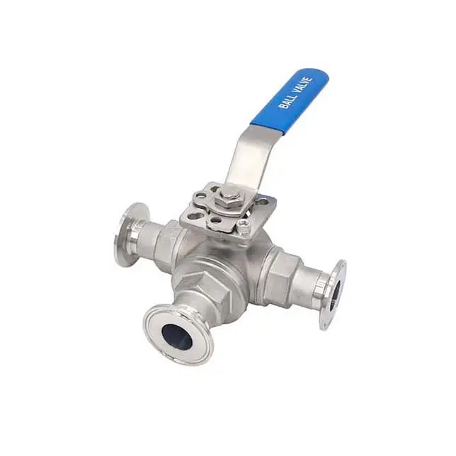 Supplement Best Choice For Food And Beverage Popular Supplement Full Bore Industrial Grade Sanitary 3-Way Ball Valve ISO Pad