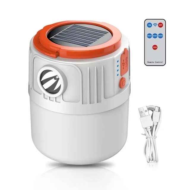 Rechargeable Solar Lantern Multi Functional LED Light for Household Portable Outdoor Camping and Car Emergency Power Bank