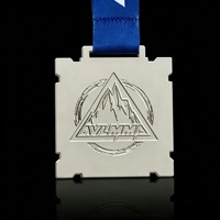 High Quality Die Cast 3D Relief Laser Engraved Durable MMA Medal Silver Plated Square Shape Metal Medals for BJJ Jiu Jitsu