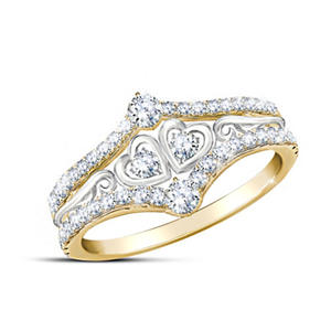 Anello con Diamante H142 in Oro Massiccio 18K, Taglio a Cuore, Diamanti Naturali, Anello di Fidanzamento per Donna, Colore D, Gioiello con Diamante Bianco - Product Image 1