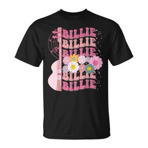 T-shirt personnalisé avec prénom Billie, style années 80, motif floral rétro, taille adulte unisexe - Product Image 1