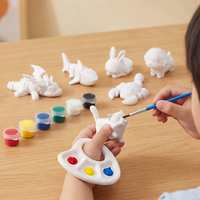 Nouvelles figurines d'animaux en céramique blanche, peintures artisanales, jouets de peinture en céramique DIY pour enfants