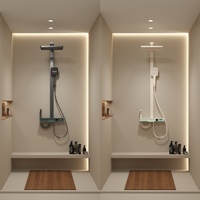 Juego De Ducha Robinets thermostatiques à affichage numérique Système de douche de salle de bain pluie Chaud Froid Poli Piano Key Design Appartement