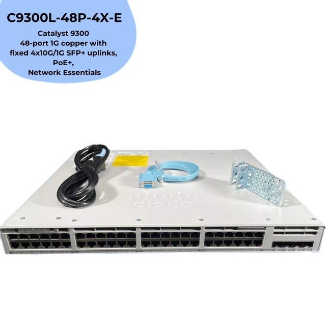 C9300L-48P-4X-E 48-Port Gigabit Ethernet Switch PoE+ 4x10G SFP+ Uplinks SNMP QoS Functions Managed Stackable Switch