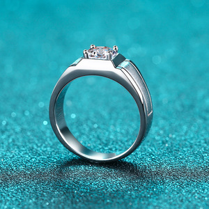 ファッションジュエリーデイリーウェア925スターリングシルバーメンズウェディングMoissaniteリング - Product Image 3