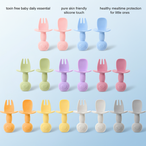 Productos <span class=keywords><strong>para</strong></span> <span class=keywords><strong>Bebés</strong></span> al por Mayor, Grado Alimenticio, Libres <span class=keywords><strong>de</strong></span> BPA, Cuchara y Tenedor <span class=keywords><strong>de</strong></span> <span class=keywords><strong>Silicona</strong></span> <span class=keywords><strong>para</strong></span> <span class=keywords><strong>Bebés</strong></span> - Product Image 1