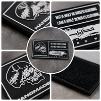 Patch en PVC imperméable personnalisé pour l'extérieur, à coudre, en caoutchouc souple, avec logo en relief 3D, pour équipement tactique et vêtements