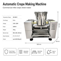 Machine à crêpes commerciale à bande transporteuse en acier inoxydable, production uniforme de 300 à 500 pièces par heure, diamètres de 4, 6, 8 et 9 pouces