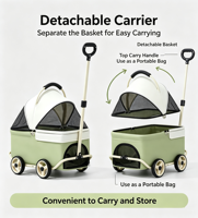 Poussette pour animaux de compagnie, petite poussette pliable en métal pour chats et chiens, idéale pour les sorties en plein air