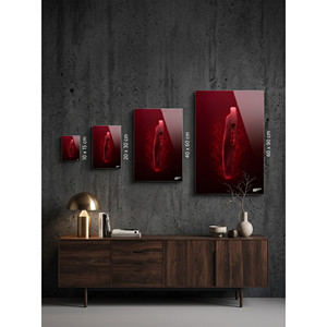 Impression sur métal pour décoration murale, finition verre, « The Foundation of Crimson » - Product Image 1