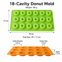 Moule à donuts en silicone 6, 8 ou 18 cavités, plaque de cuisson antiadhésive en silicone de qualité alimentaire, moule à gâteau personnalisé OEM, ustensiles de cuisson