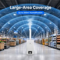 Humidificateur Électrique Ultrasonique 23,8 L avec Stérilisation pour la Préservation Commerciale de la Fraîcheur des Légumes et Fruits, Tuyau/Roues Réglables