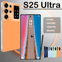 Smartphone S25 Ultra étanche à la poussière et scellé, écran LCD 6,9 pouces 120Hz, Android 15, 16 Go RAM, 1 To ROM, 108 MP, 8000 mAh+, MTK Dimensity Deca Core, 5G, Double SIM, Reconnaissance Faciale