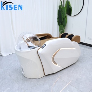 เก้าอี้นวดสระผมไฟฟ้าอัจฉริยะ KISEN Modern Salon Barbershop พร้อมอ่างอะคริลิคสำหรับสระผม - Product Image 1